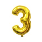 Number 3 Gold Foil Balloon 40 inch