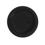 Plate Black Plastic 23cm Pk 50